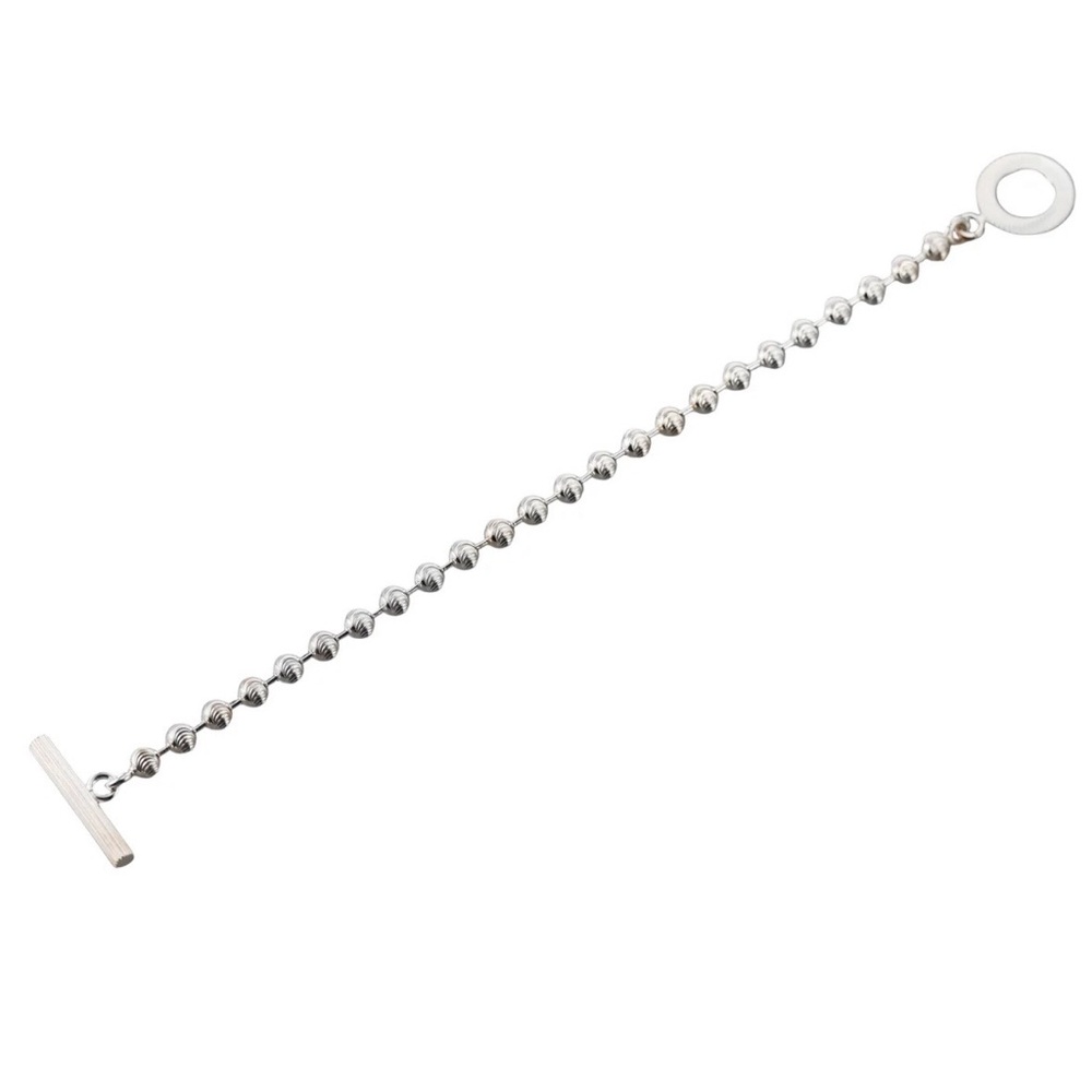 GUCCI BOULE STERLING SILVER CHAIN TOGGLE BRACELET